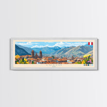 Carregar imagem no visualizador da galeria, Cusco, Peru Travel Poster Panoramic Canvas Print, Cusco, Peru Painting, Peru Art, Cusco Travel Art, Guest Room Painting