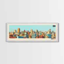 Load image into Gallery viewer, Dhaka, Bangladesh Panoramic Travel Poster Canvas Print, Dhaka, Bangladesh Painting, Bangladesh Art, Dhaka Travel Art, Guest Room Painting