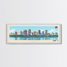 Load image into Gallery viewer, Douala, Cameroon Panoramic Travel Poster Canvas Print, Douala, Cameroon Painting, Cameroon Art, Douala Panoramic Travel Art, Travel Painting