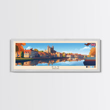Load image into Gallery viewer, Ely, England Travel Poster Panoramic Canvas Print, Ely, England Painting, England Art, Ely Travel Art, Guest Room Painting