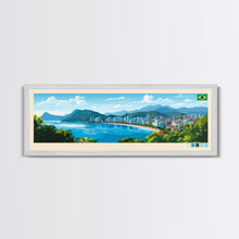 Carregar imagem no visualizador da galeria, Florianopolis, Brazil Panoramic Travel Poster Canvas Print, Florianopolis, Brazil Painting, Brazil Art, Florianopolis Panoramic Travel Art, Travel Painting