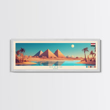 Load image into Gallery viewer, Gizeh, Egypt Panoramic Travel Poster Canvas Print, Gizeh, Egypt Painting, Egypt Art, Gizeh Panoramic Travel Art, Travel Painting