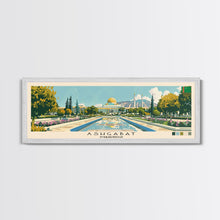 Load image into Gallery viewer, Ashgabat, Turkmenistan Panoramic Canvas Print, Ashgabat, Turkmenistan Painting, Turkmenistan Art, Ashgabat Travel Poster, Travel Art, Guest Room Painting