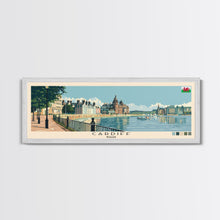 Carregar imagem no visualizador da galeria, Cardiff, Wales Panoramic Canvas Print, Cardiff, Wales Painting, Wales Art, Cardiff Travel Poster, Travel Art, Guest Room Painting