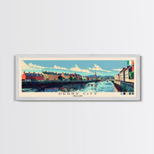 Load image into Gallery viewer, Derry City, Ireland Panoramic Canvas Print, Derry City, Ireland Painting, Ireland Art, Derry City Travel Poster, Travel Art, Living Room Painting