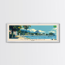 Carregar imagem no visualizador da galeria, Florianopolis, Brazil Panoramic Canvas Print, Florianopolis, Brazil Painting, Brazil Art, Florianopolis Travel Poster, Travel Art, Living Room Painting