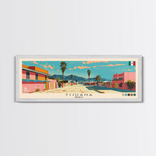 Load image into Gallery viewer, Tijuana, Mexico Panoramic Canvas Print, Tijuana, Mexico Painting, Mexico Art, Tijuana Travel Poster, Travel Art, Housewarming Gift