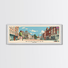 Load image into Gallery viewer, Worcester, England Panoramic Canvas Print, Worcester, England Painting, England Art, Worcester Travel Poster, Travel Art, Guest Room Painting