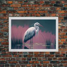 Load image into Gallery viewer, Beautiful stork watercolor, framed canvas print