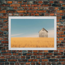 Load image into Gallery viewer, Liminal Spaces, Rustic Farmhouse Wall Decor, Teal Gray Barn Landscape Art Print or Canvas, Country Living Room Wall Decor, Liminal Art