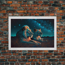 Load image into Gallery viewer, Boss Couple, Lion Art, Framed Canvas Print