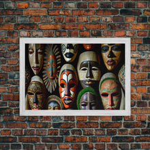 Carregar imagem no visualizador da galeria, African Traditional Masks Framed Canvas Wall Art | Canvas Print Decor for Home & Office Decoration I Ready To Hang Canvas