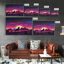 Load image into Gallery viewer, Desert Full Moon Silhouette Fox Purple Wall Art Print, Wall Decor, Wall Poster, Fine Art Print