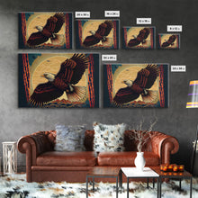 Load image into Gallery viewer, Bald eagle mural art, framed canvas print, framed wall art, cool bedroom wall decor