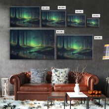 Carregar imagem no visualizador da galeria, Fireflies In Forest Swamp Night Green Wall Poster, Wall Decor, Wall Art Print, Fine Art Print