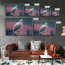 Load image into Gallery viewer, Beautiful stork watercolor, framed canvas print