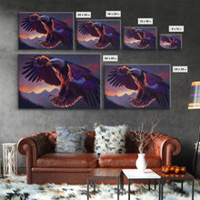Carregar imagem no visualizador da galeria, Bald Eagle on the hunt, birds of prey animal prints, framed canvas print, American Bald Eagle Art