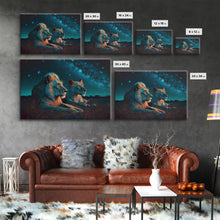 Load image into Gallery viewer, Boss Couple, Lion Art, Framed Canvas Print