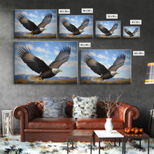 Load image into Gallery viewer, Eagle in a Mountain Clouds Canvas Wall Art Design, Framed Canvas Print Decor for Home & Office Decoration, CANVAS READY to Hang