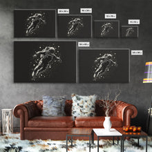 Carregar imagem no visualizador da galeria, Adrift - Astronaut Lost In Space - Framed Canvas Print - Black and White Space Art