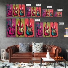 Load image into Gallery viewer, Electric Guitar Pop Art, Instrument Drawings, Framed Canvas Print, Pop Art, Graffiti Splatter Art, Large Living Room Wall Decorr