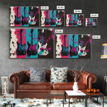 Load image into Gallery viewer, Electric Guitar Graffiti Punk Pop Art, Instrument Drawings, Framed Canvas Print, Pop Art, Splatter Art, Large Living Room Wall Decorr