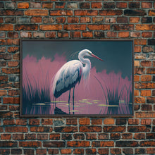 Load image into Gallery viewer, Beautiful stork watercolor, framed canvas print