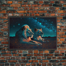 Load image into Gallery viewer, Boss Couple, Lion Art, Framed Canvas Print