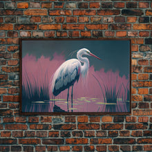 Load image into Gallery viewer, Beautiful stork watercolor, framed canvas print