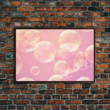 Load image into Gallery viewer, Pink Bathroom Wall Decor, Pink Bubbles Abstract Wall Art Print, Bubbles Print, Pink Nursery Wall Art, Bubbles Nursery Art Print Framed Art
