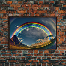 Carregar imagem no visualizador da galeria, Fish-Eye Rainbow, Yellowstone, Framed Canvas Print, beautiful rainbow nature art