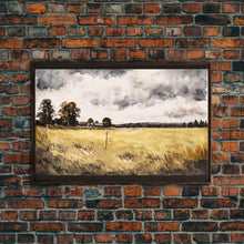 Load image into Gallery viewer, Early American Style Landscape Art | Primitive Farmhouse Decor | Framed Canvas Print | Wall Art | Wall Decor | Office Art | Muted Art