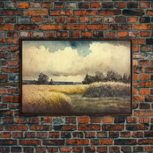 Load image into Gallery viewer, Subdued Watercolor Wall Art, Framed Canvas Print, Muted Moody Minimalist Boho Style Wall Art, Guest Room, Above Bed Art, Above Sofa Wall Art