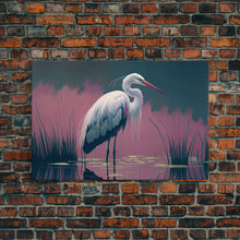 Load image into Gallery viewer, Beautiful stork watercolor, framed canvas print