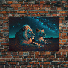 Load image into Gallery viewer, Boss Couple, Lion Art, Framed Canvas Print