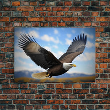 Load image into Gallery viewer, Eagle in a Mountain Clouds Canvas Wall Art Design, Framed Canvas Print Decor for Home & Office Decoration, CANVAS READY to Hang
