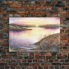 Cargar imagen en el visor de la galería, Flower Watercolor Painting, Beautiful thin brush stroke watercolor landscape, framed canvas print, living room art