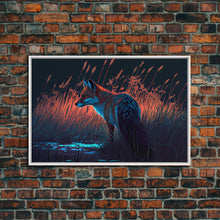 Carregar imagem no visualizador da galeria, Cute animal prints, fox hunting in the tall grass, framed canvas print