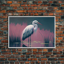 Load image into Gallery viewer, Beautiful stork watercolor, framed canvas print