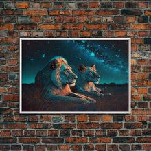 Load image into Gallery viewer, Boss Couple, Lion Art, Framed Canvas Print