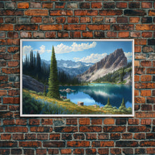 Carregar imagem no visualizador da galeria, Calm and Serene Landscape Painting, Framed Canvas Print, Canvas Art, Framed wall decor, living room wall art, Pine Tree Lake