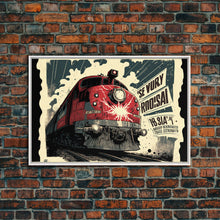 Cargar imagen en el visor de la galería, Fictional Soviet Propaganda Train Poster, Framed Canvas Print, Large Wall Art, USSR Art
