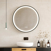 Carregar imagem no visualizador da galeria, 4 in 1 Blacklit Framed Round LED Bathroom Mirror