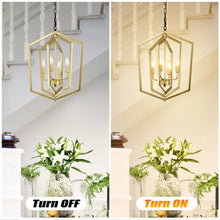 Carregar imagem no visualizador da galeria, 4 Light Farmhouse Chandelier Hanging Lights Pendant with Modern Design