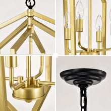 Carregar imagem no visualizador da galeria, 4 Light Farmhouse Chandelier Hanging Lights Pendant with Modern Design