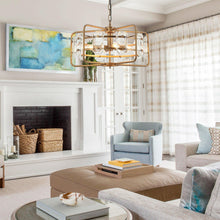 Carregar imagem no visualizador da galeria, 4-Light Golden or Black Modern Crystal Island Pendant Light