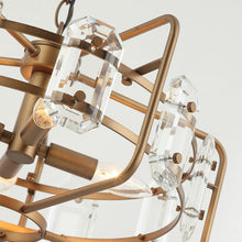 Carregar imagem no visualizador da galeria, 4-Light Golden or Black Modern Crystal Island Pendant Light