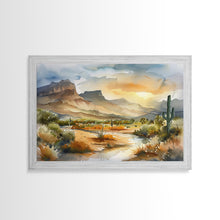 Load image into Gallery viewer, Beautiful Arizona Watercolor Landscape Painting Print, Wood Framed Art, Gift for him, painting, Prints, Abstract Wall Art