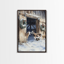 Cargar imagen en el visor de la galería, Cute Goats In The Winter, Rustic Farmhouse Wall Art, Holiday Gift, Gallery Wall Decor, Winter Vibes, Christmas 2024 Wall Art