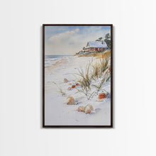 Load image into Gallery viewer, Christmas On A Snow Capped Beach, Wood Framed Wall Art, Rustic Christmas Decor, Tropical / nautical Christmas Art
